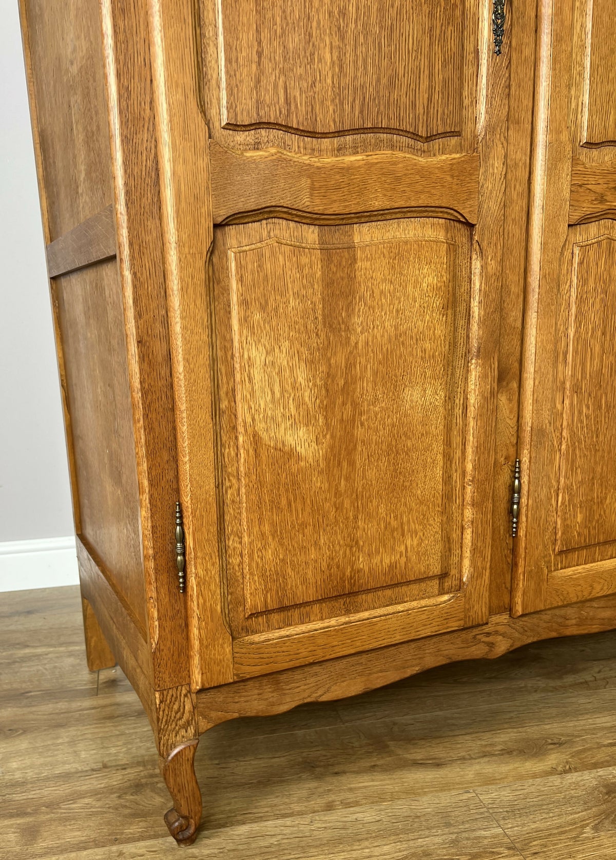 Wardrobe Vintage French Louis XVI Style Oak Four Door Carved Armoire LOT 6533