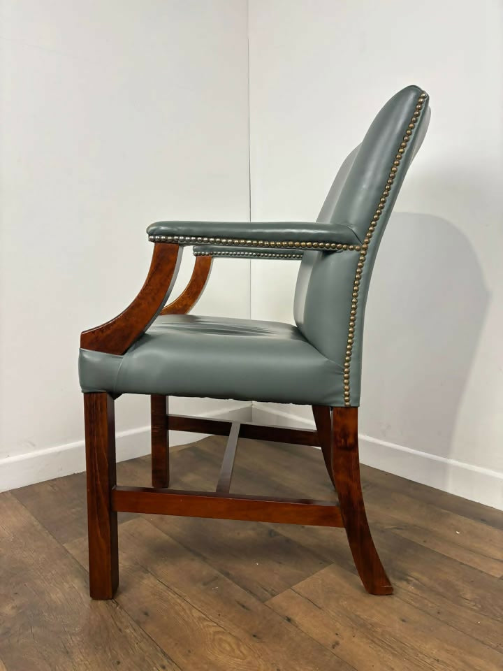 Classic Gainsborough Chair in Duck Egg Leather