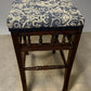 Vintage Upholstered Stool Wooden Frame Turned Legs Spindle Detail 54cm Height