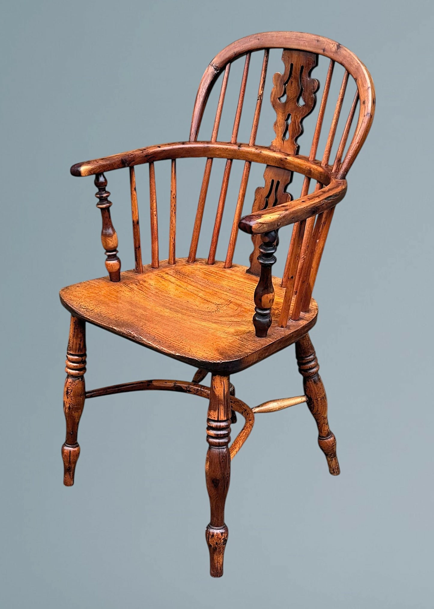 19th Century Yew Wood Windsor Armchair