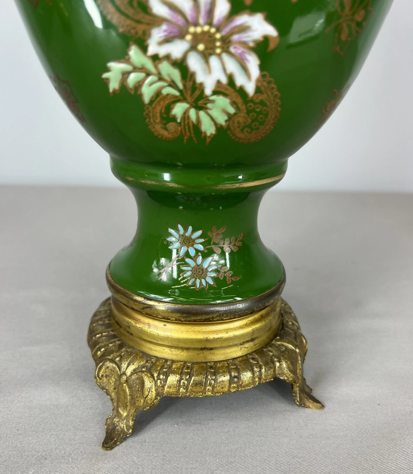 Mantel Clock Set Antique French Garniture Porcelain Bronze Candelabras LOT 3620