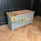 Vintage upcycled green blanket box rustic storage coffee table