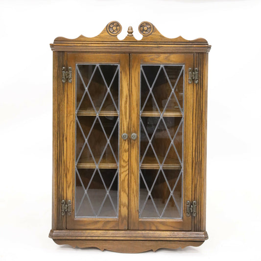 Old Charm Hanging Corner Display Cabinet in Light Oak #1914 FREE UK Delivery. SBR9687/2110D