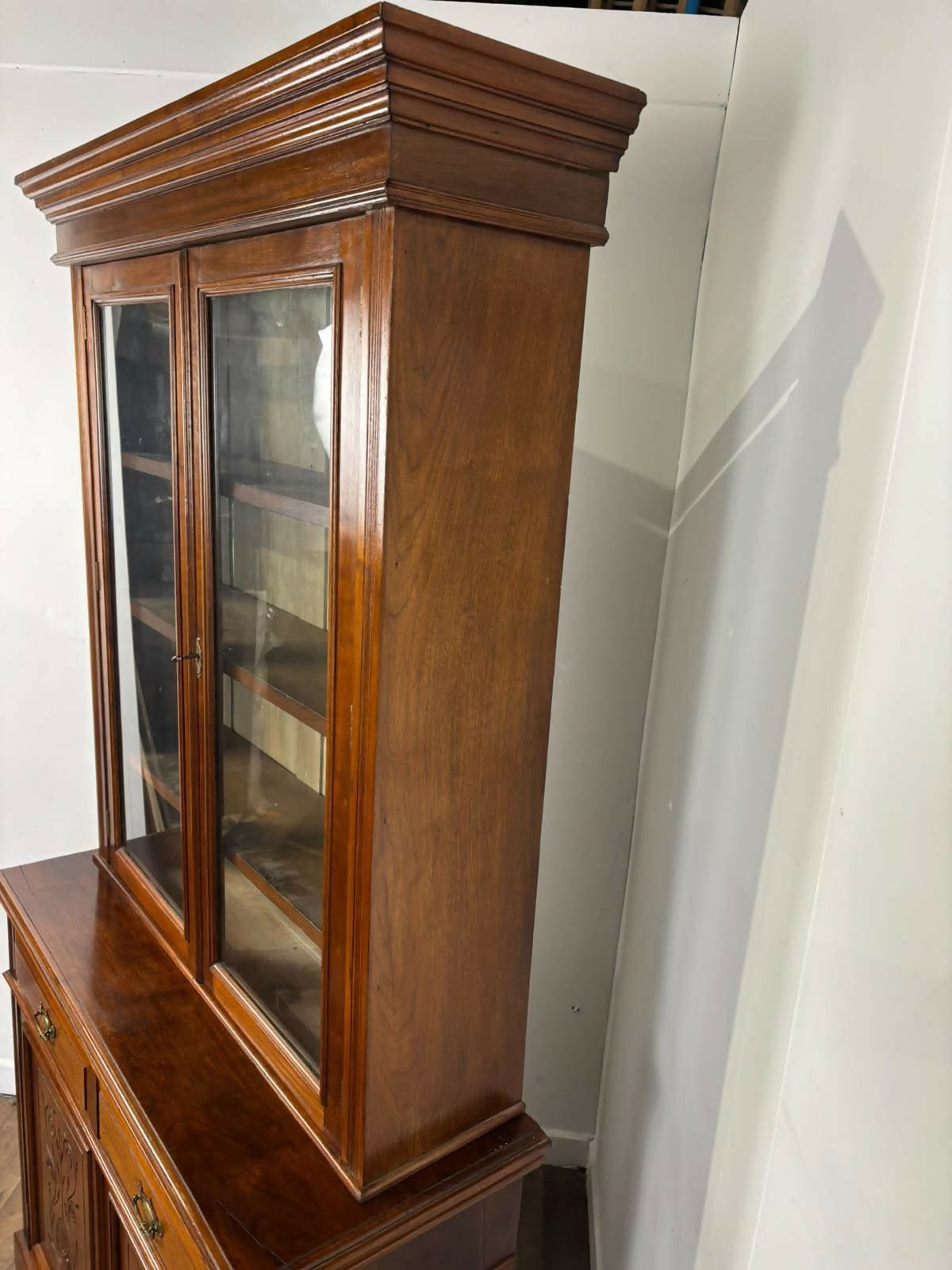 Edwardian Mahogany Glazed Bookcase