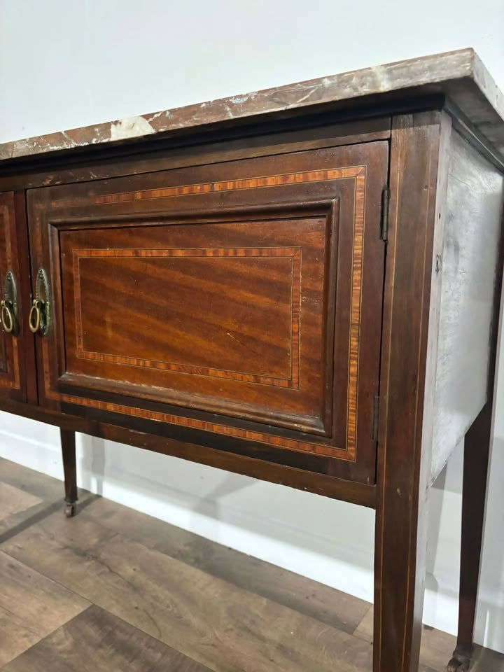 Edwardian Inlaid Marble Topped Washstand1