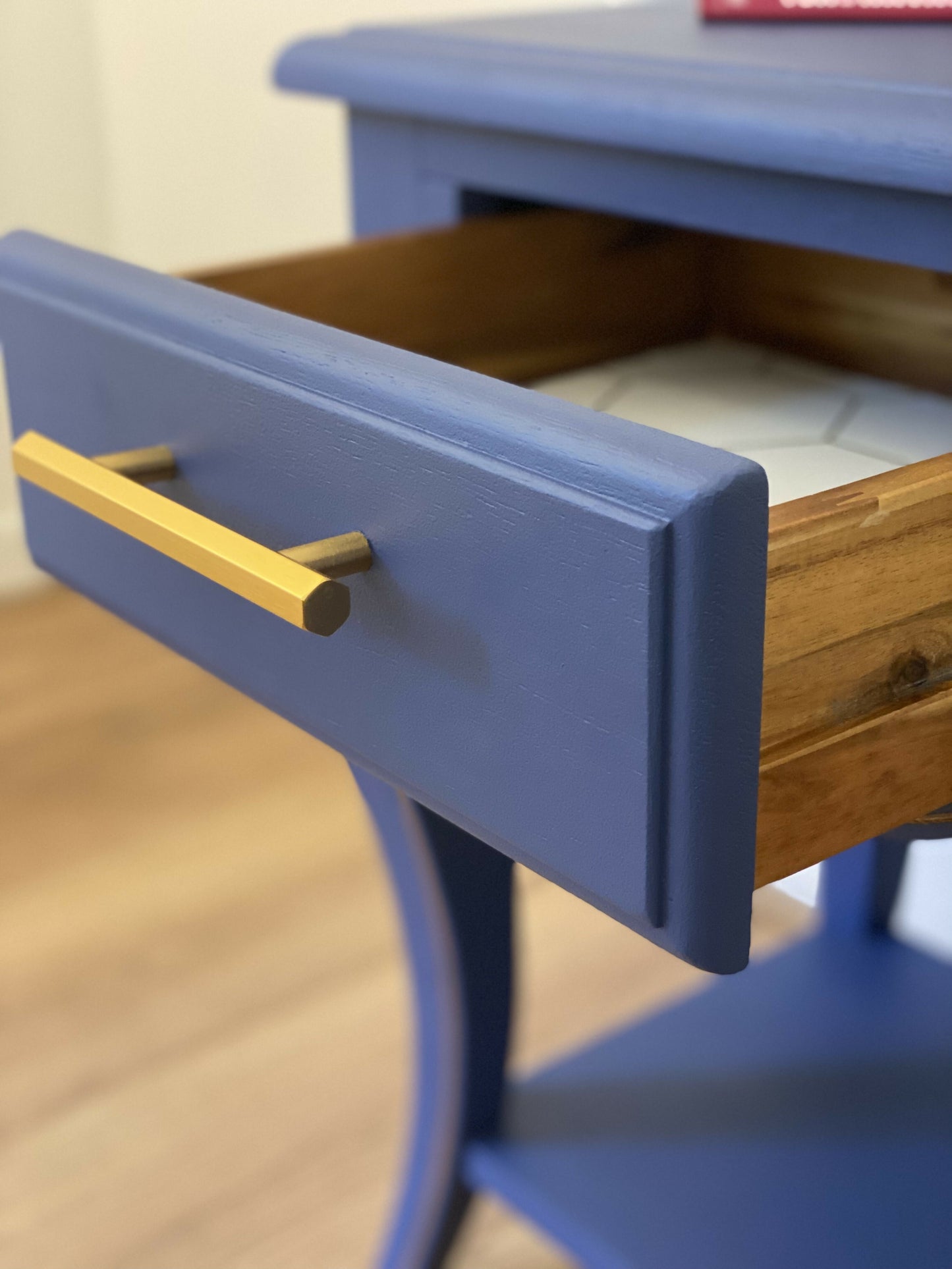 Blue & Honeycomb Side Table