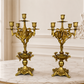 Pair of Candelabras Vintage French Style Ornate 5 Arm Candle Holders LOT 6475