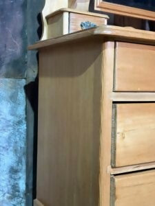 Antique Mid Victorian Pine Mirrored Dressing Chest of Two Over Two Drawers, c.1850