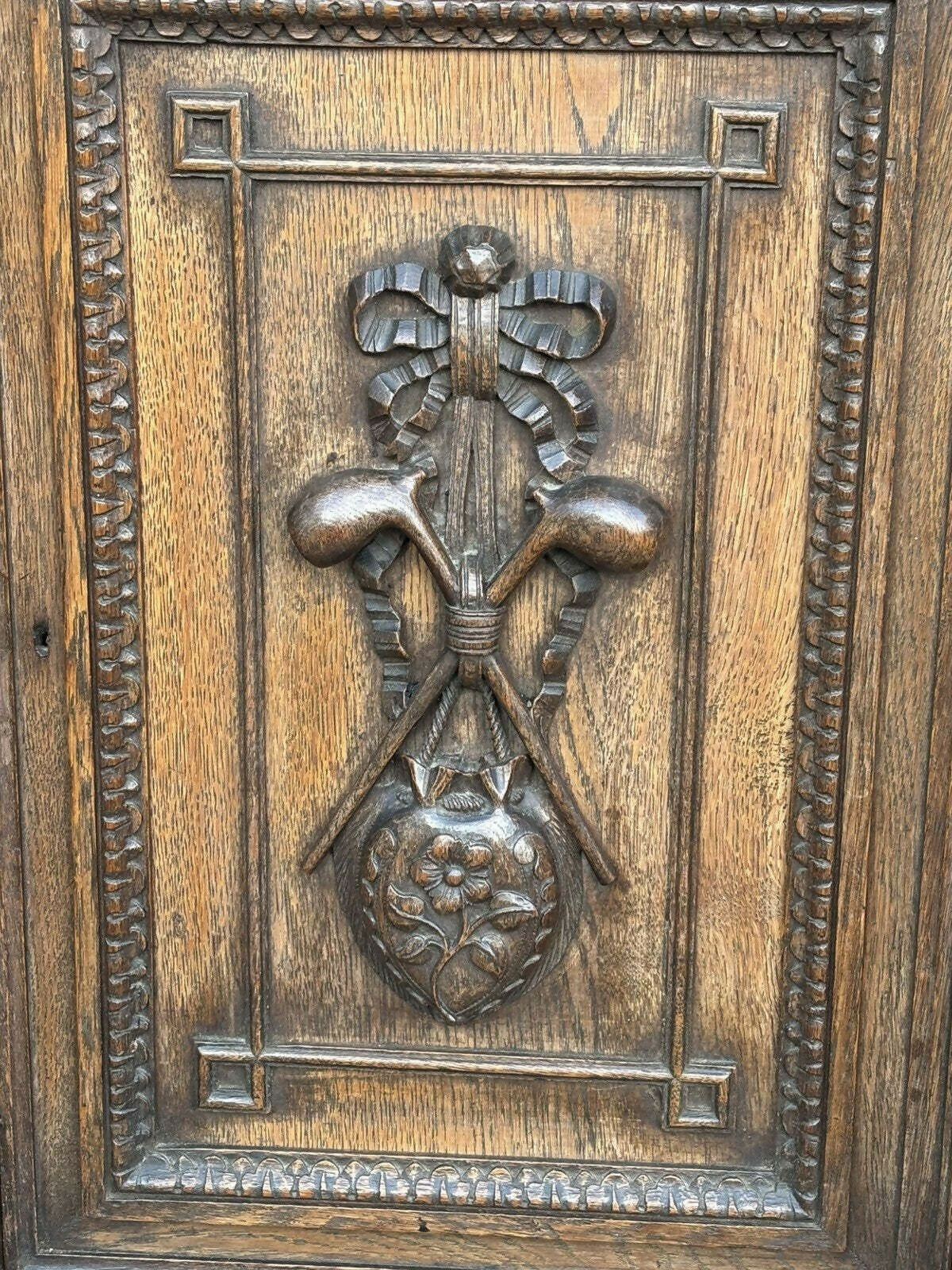 English Early Vintage Victorian Carved Smokers Cabinet With Pipe Collection Included.