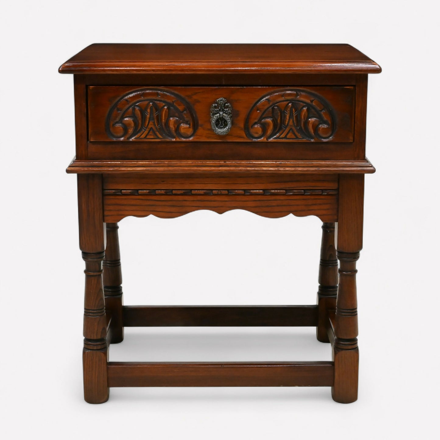 Old Charm Side Table Lamp Table Tudor Brown Finish With Drawer FREE UK* Delivery. SBR10880/0109E