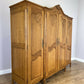 Wardrobe Vintage French Louis XVI Style Oak Four Door Carved Armoire LOT 6455