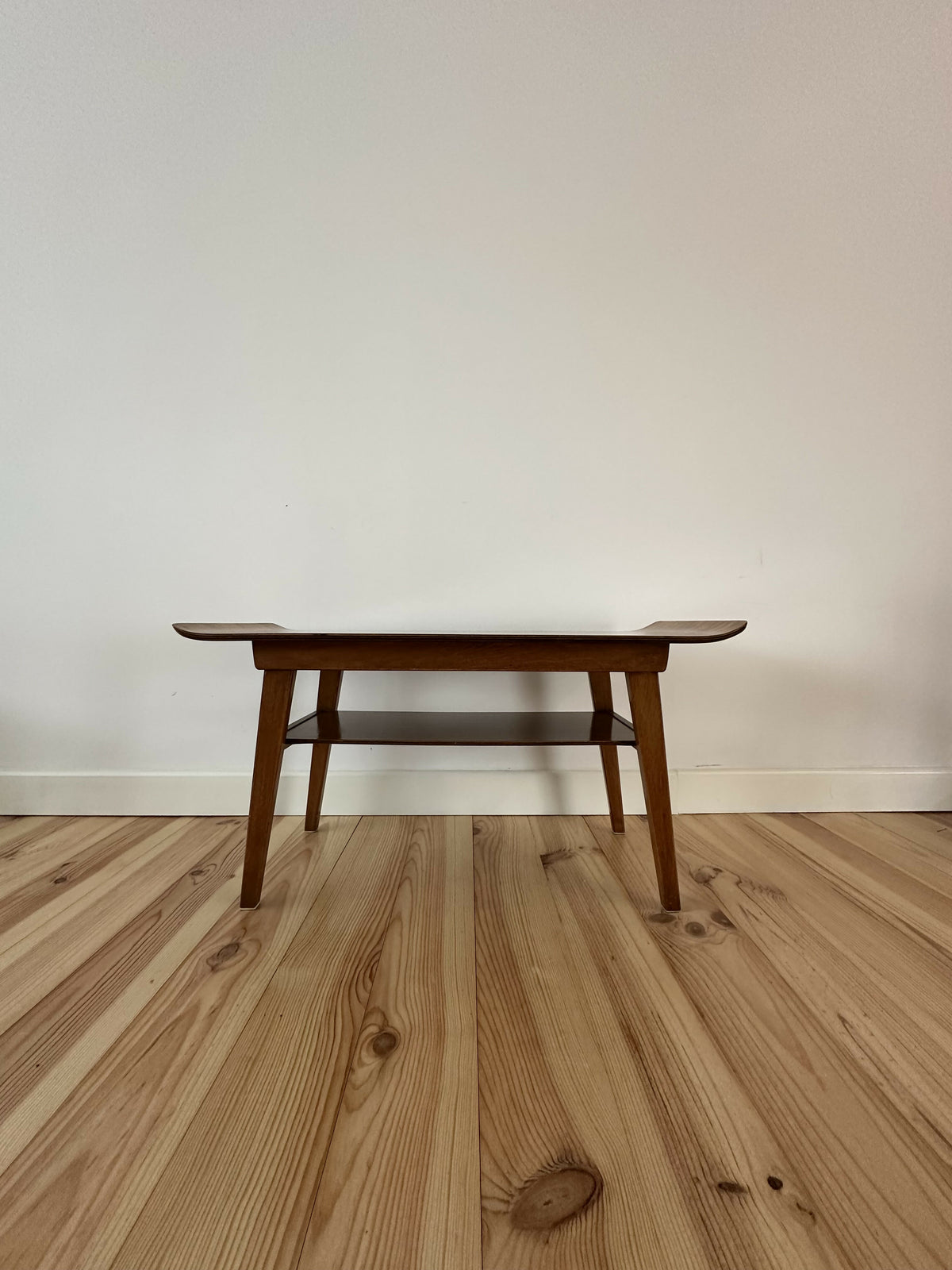 Horatio Myer & Co Bentwood Sleigh Teak And Beech Frame Mid Century Coffee Table
