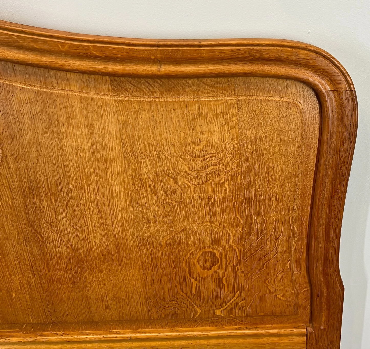Bed Vintage French Louis XVI Double Bed Frame Oak Carved Headboard LOT 3654