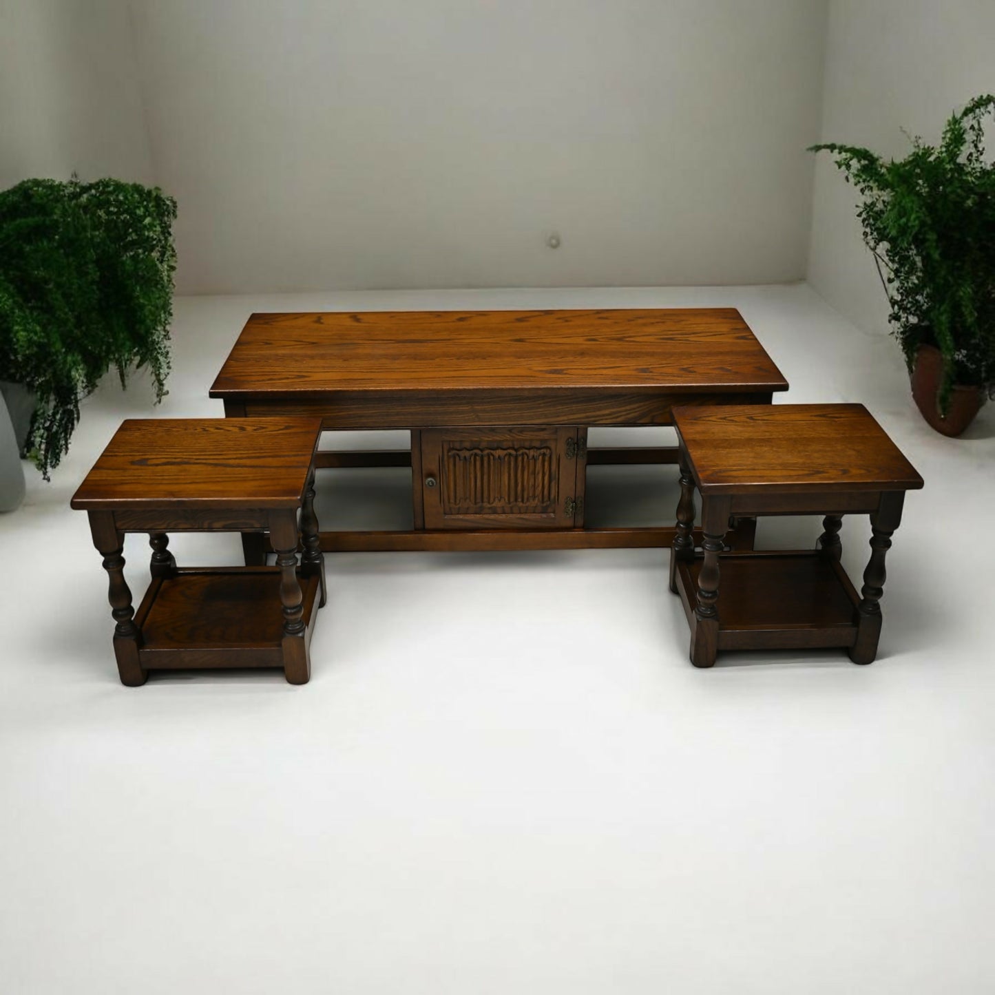 Old Charm Long Nest of Tables Solid Oak Coffee Table Light Oak FREE UK Delivery*