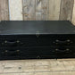 XL Black Leather 2 Drawer Coffee Table, End Table
