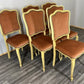 Vintage French Louis XVI Dining Table Set | Shabby Chic Oak Furniture | Includes 6 Upholstered Chairs Carved Detail LOT 4404