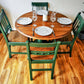 Upcycled Pine Dining Table with 4 Vintage Oak Chairs