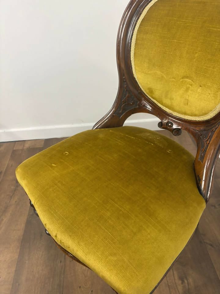 Victorian Spoon Back Upholstered Nursing Chair