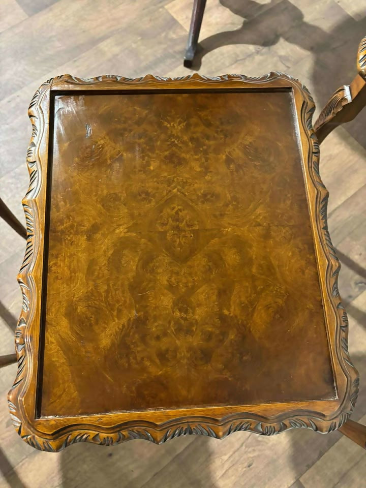 Vintage Burr Walnut Nest of Three Tables