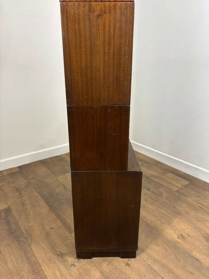 Minty Oxford Mid Century Library Oak Glazed Six Tier Bookcase