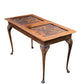 Antique Oak carved side table / server on cabriolet legs