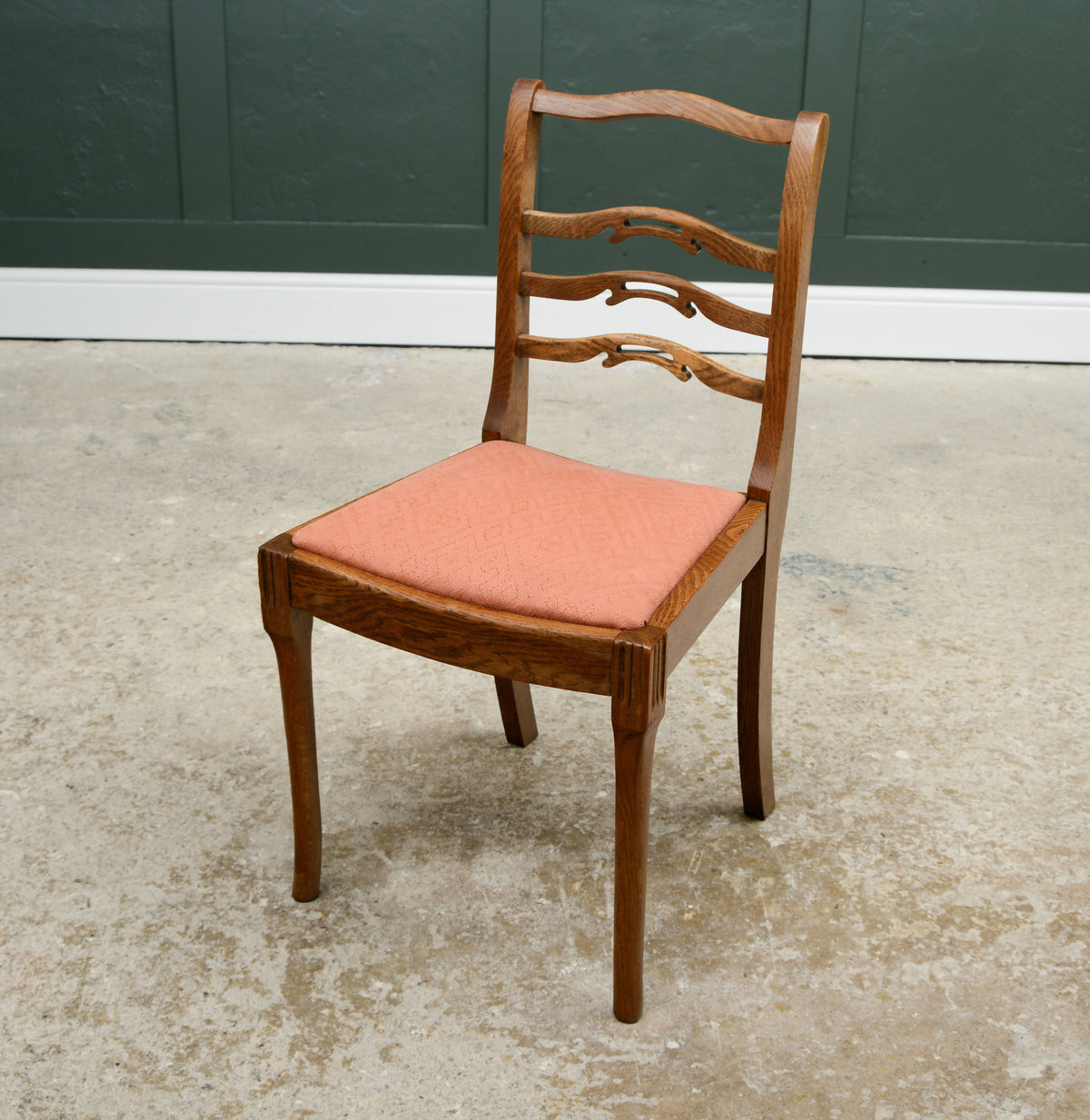 6 Oak Ladder Back Dining Chairs by Strongbow - Mid Century