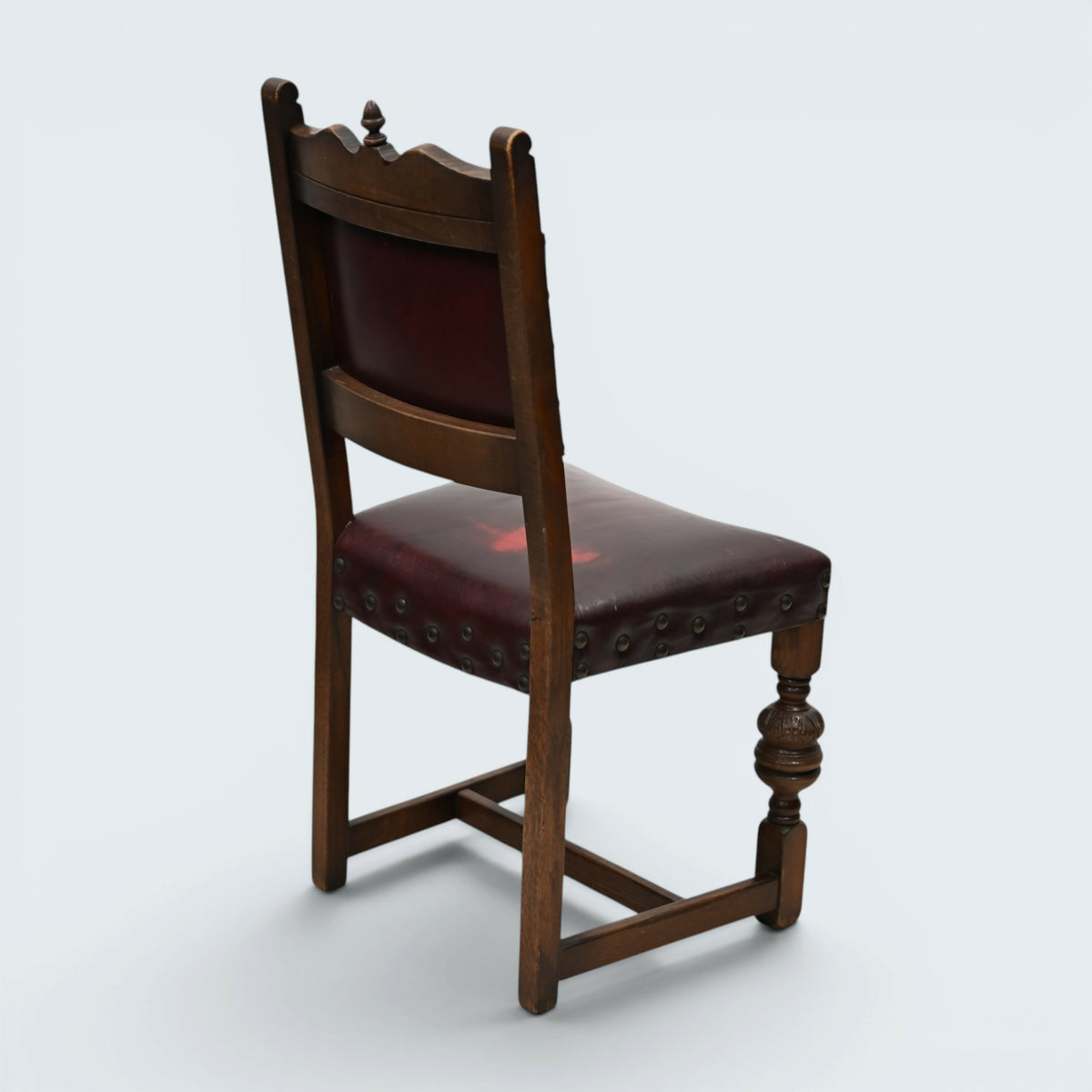 8 Old Charm Dining Chairs Studded Leather Upholstery Light Oak FREE UK Delivery*