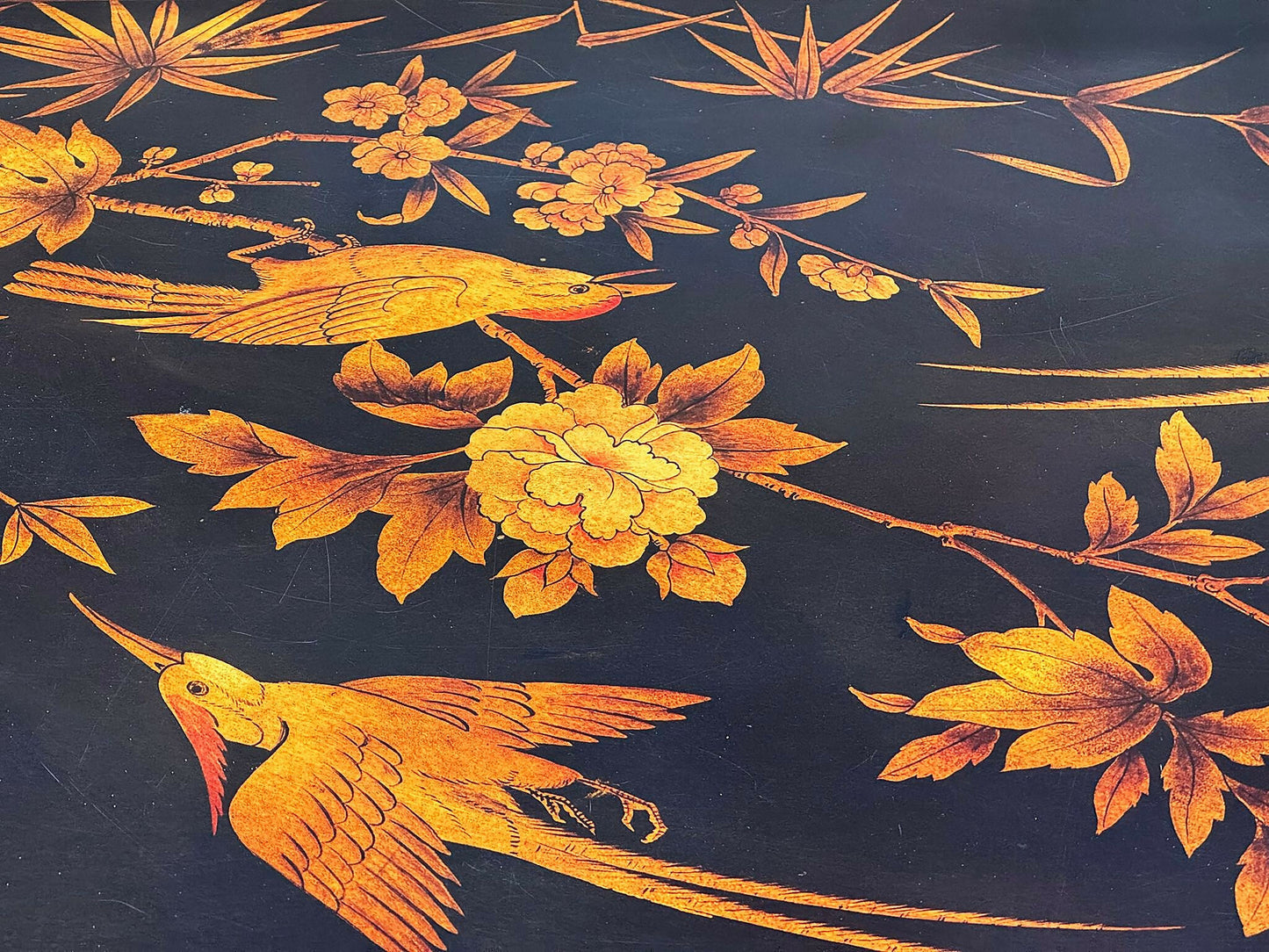 A Regency Style Black Lacquered Centre Table