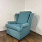Contemporary Teal Wing Back Armchair