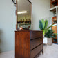 Peppler Furniture Co. 'The Hanover Line' Three Drawer Dresser & Mirror In Figured Walnut – Canada, C. 1960s