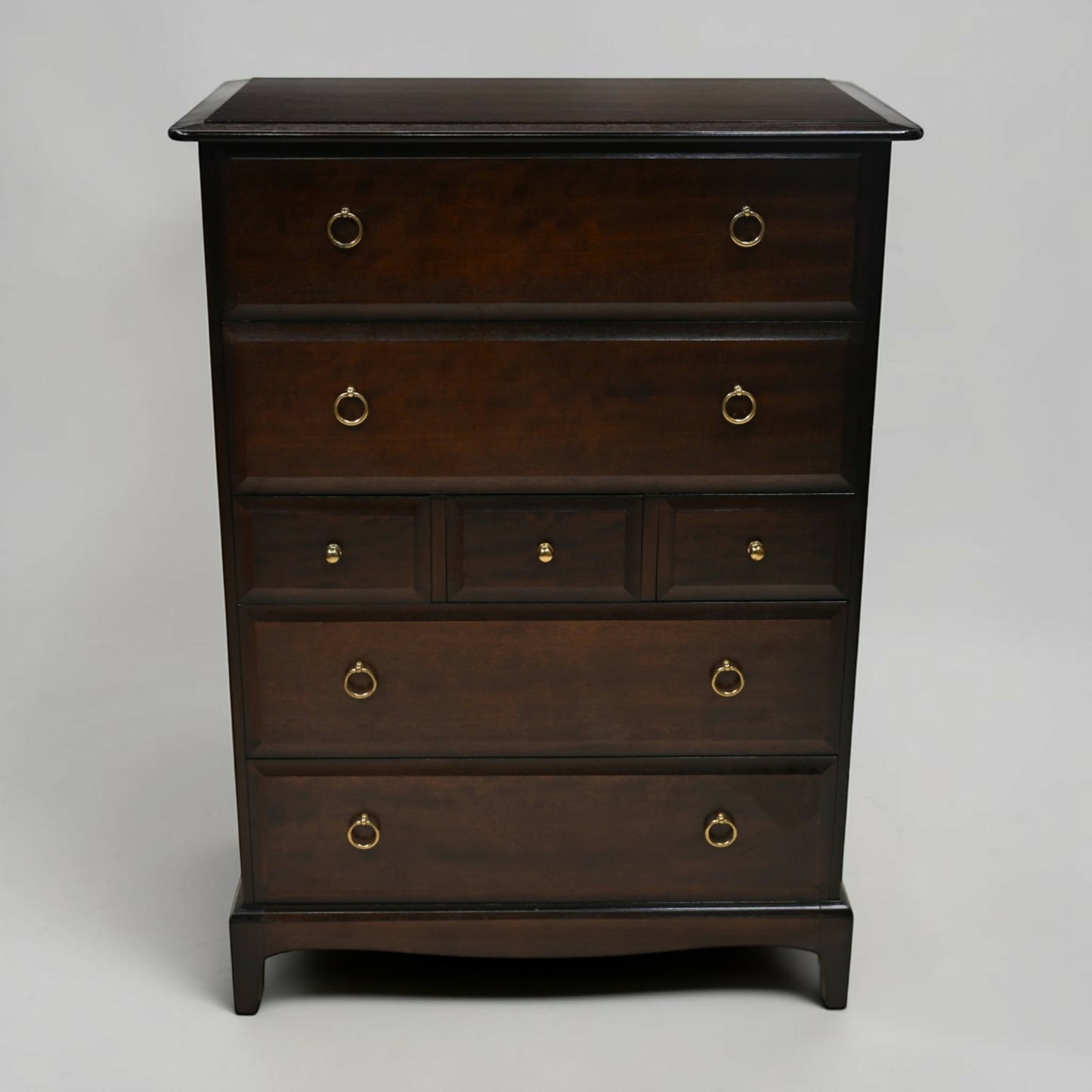 Stag Chest of 7 Drawers Brass Handles Minstrel Range VGC with FREE UK Delivery