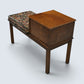 Hall Telephone Table/Seat With Cushion & Small Cupboard Vintage FREE UK Delivery
