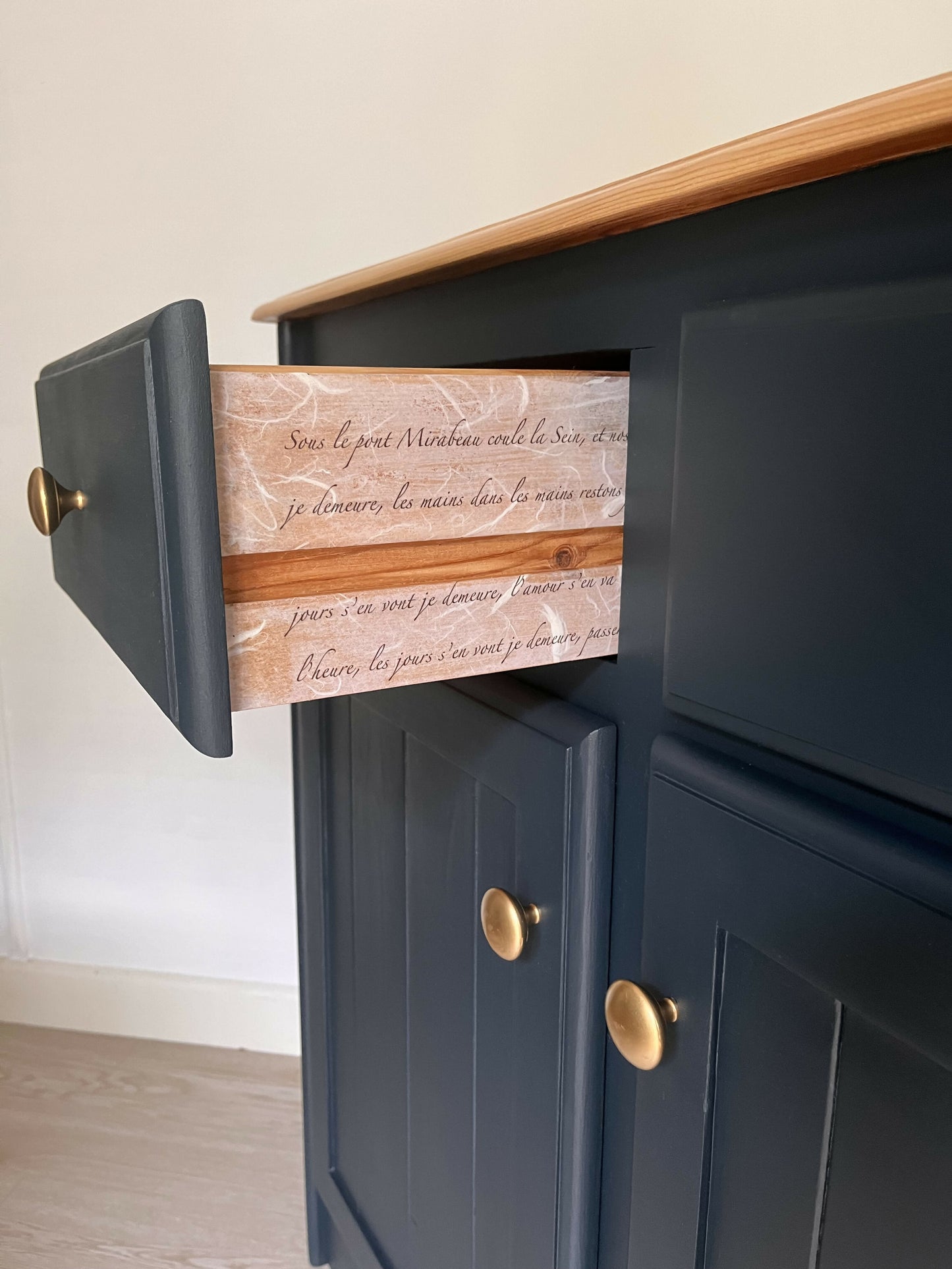 Now Sold Pine cupboard sideboard with drawers