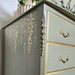 Vintage Louis Style Olympus Chest of Drawers | Upcycled in Sage Green & Gold