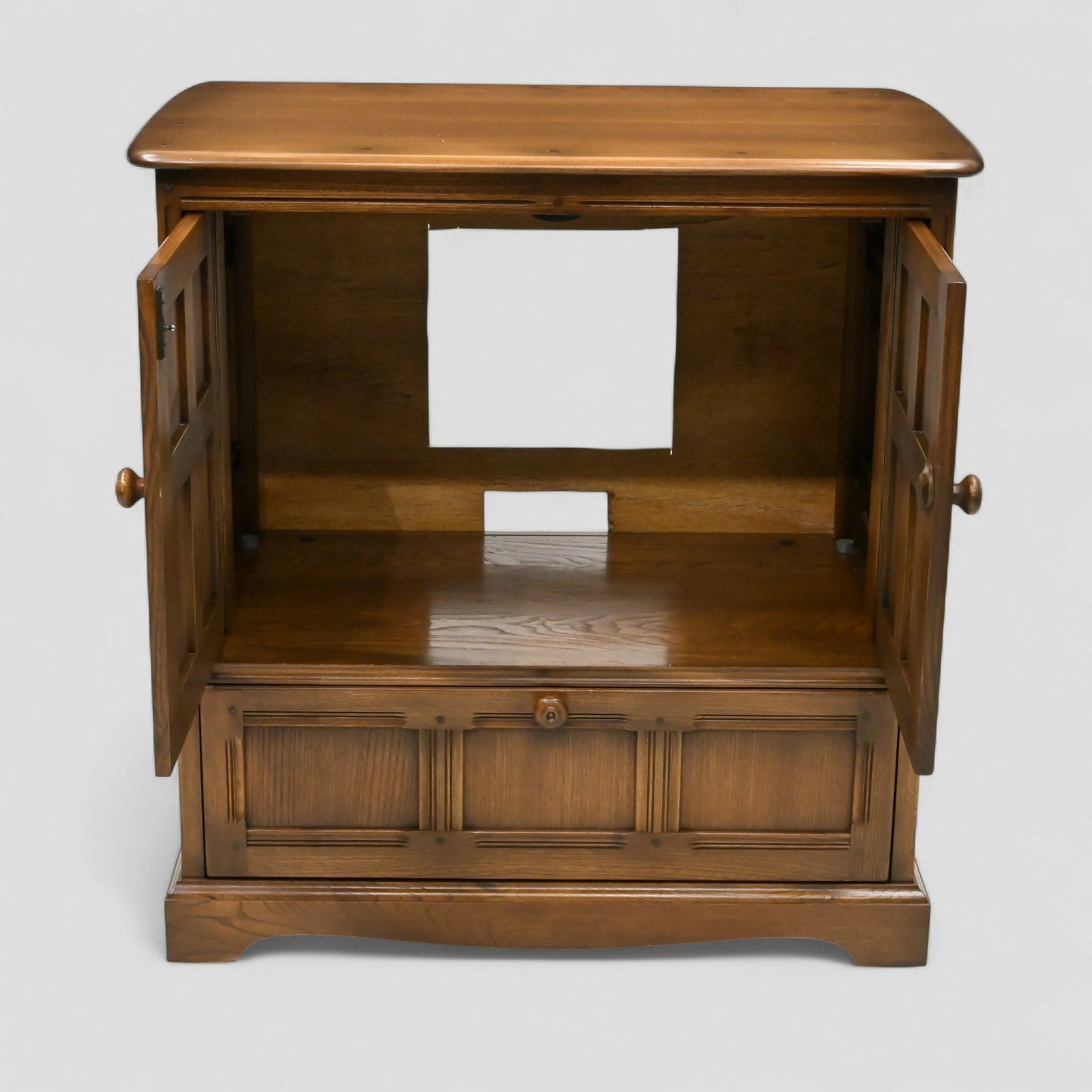 Ercol Mural TV Video Cabinet Golden Dawn Corner Flap Model 839 FREE UK Delivery. SBR10795/0508E