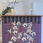 Upcycled Stag Chest in Purple and Manor Green Drawer, Floral transfer, Hand-Painted Furniture