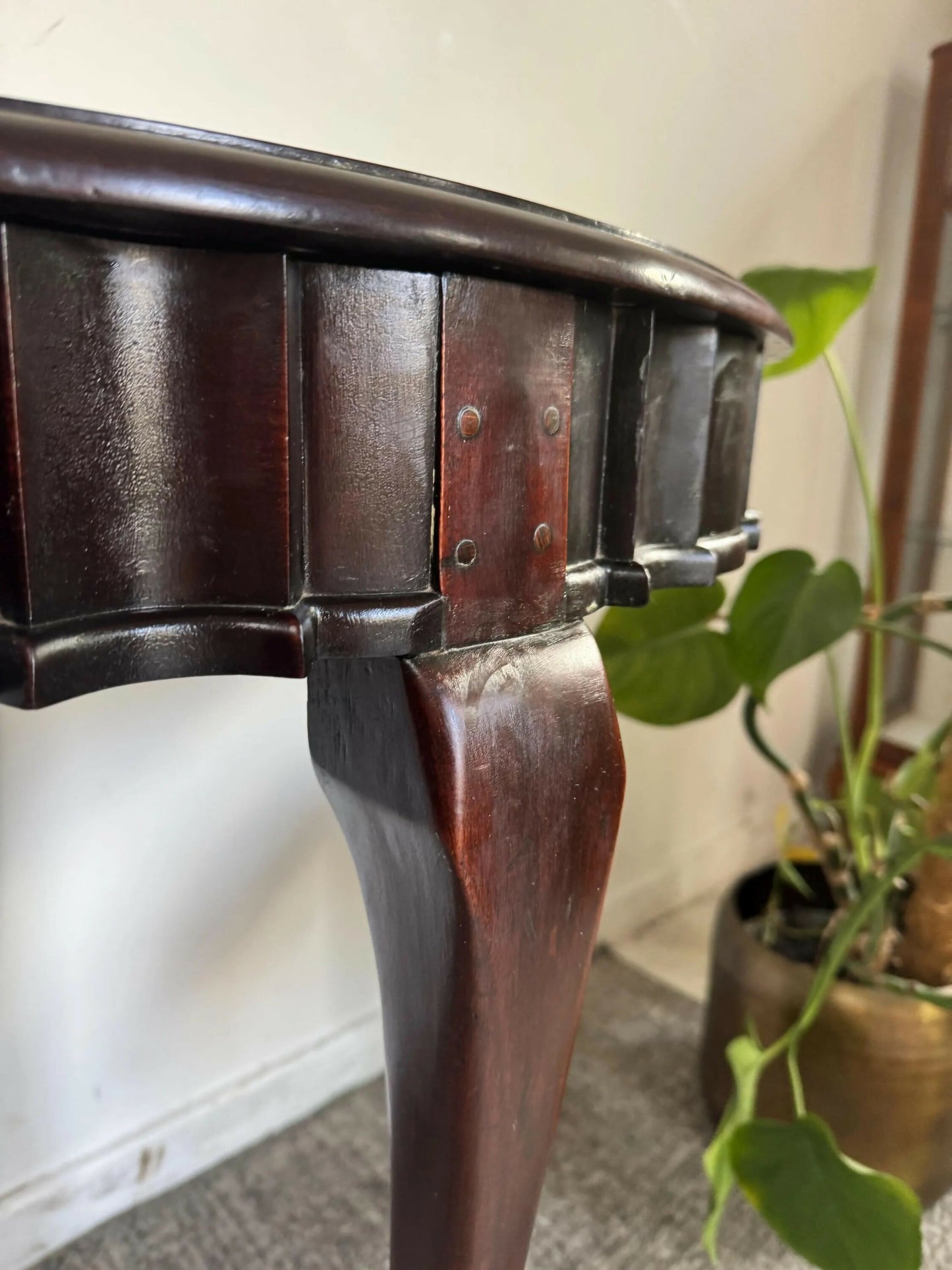 Mid Century Retro Vintage Table Hallway Console Half Moon