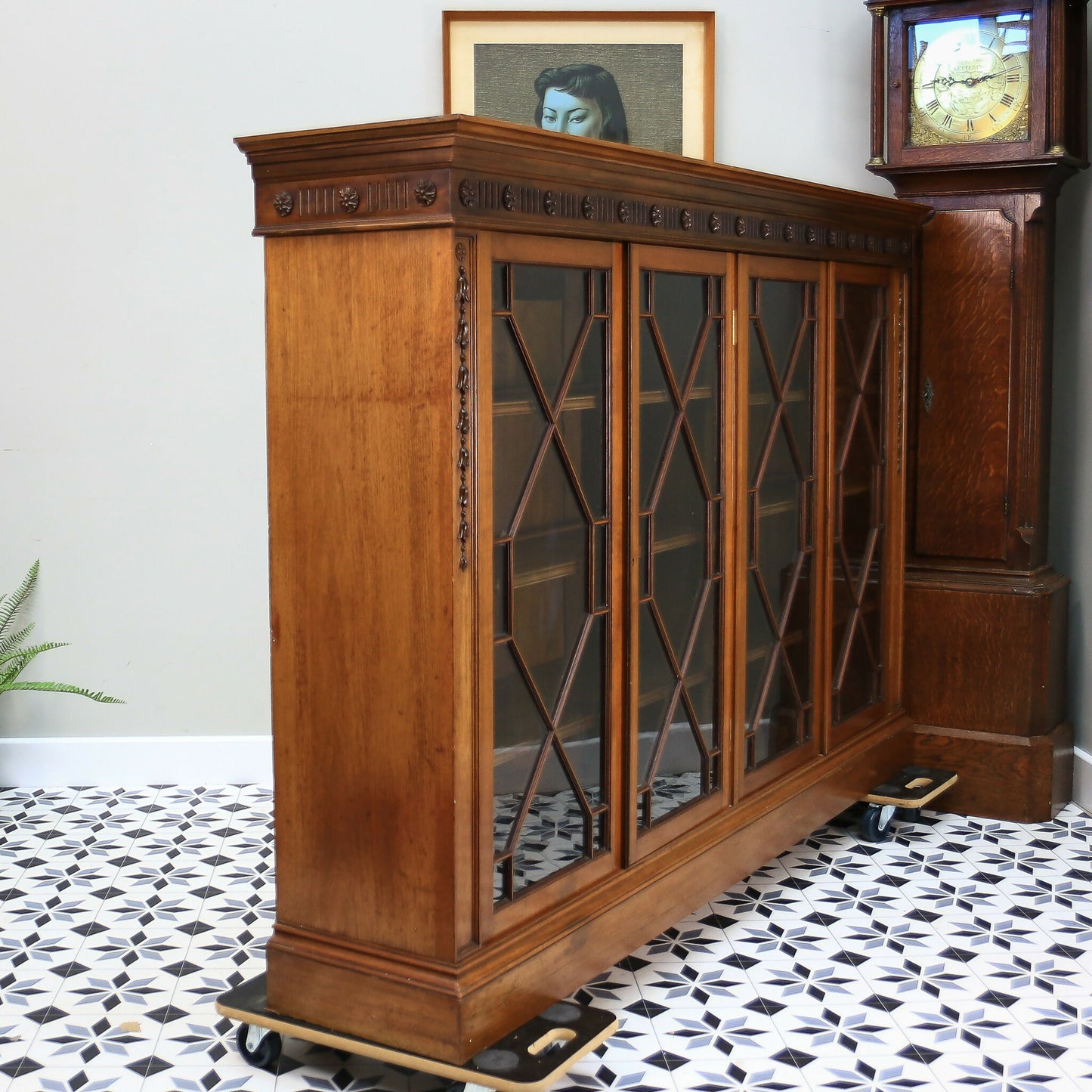 Howard and Sons Bookcase Astral Glazed Mahogany Early Twentieth Century