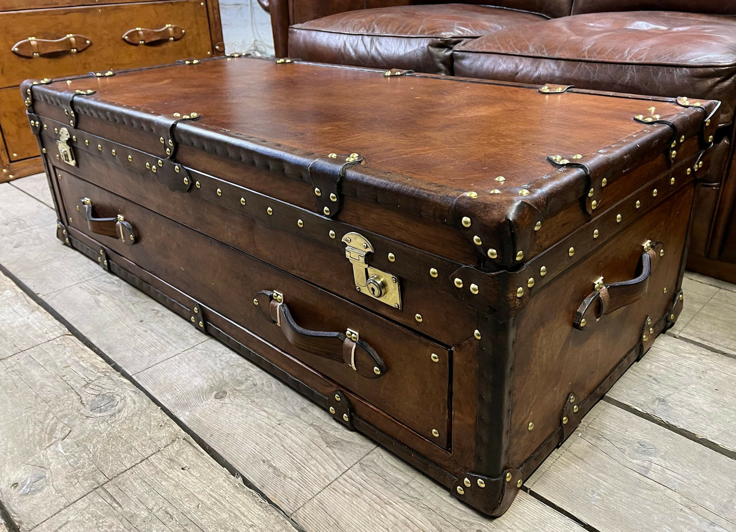 Vintage Coffee Table Storage Trunk, Luxury Home Interiors.