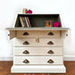 Vintage Pine Bureau Desk Hand Painted in a Soft white with Olive Green and Gold Interior