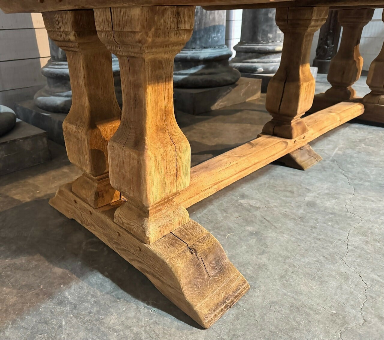 Large 3 Meter French Oak Farmhouse Dining Table