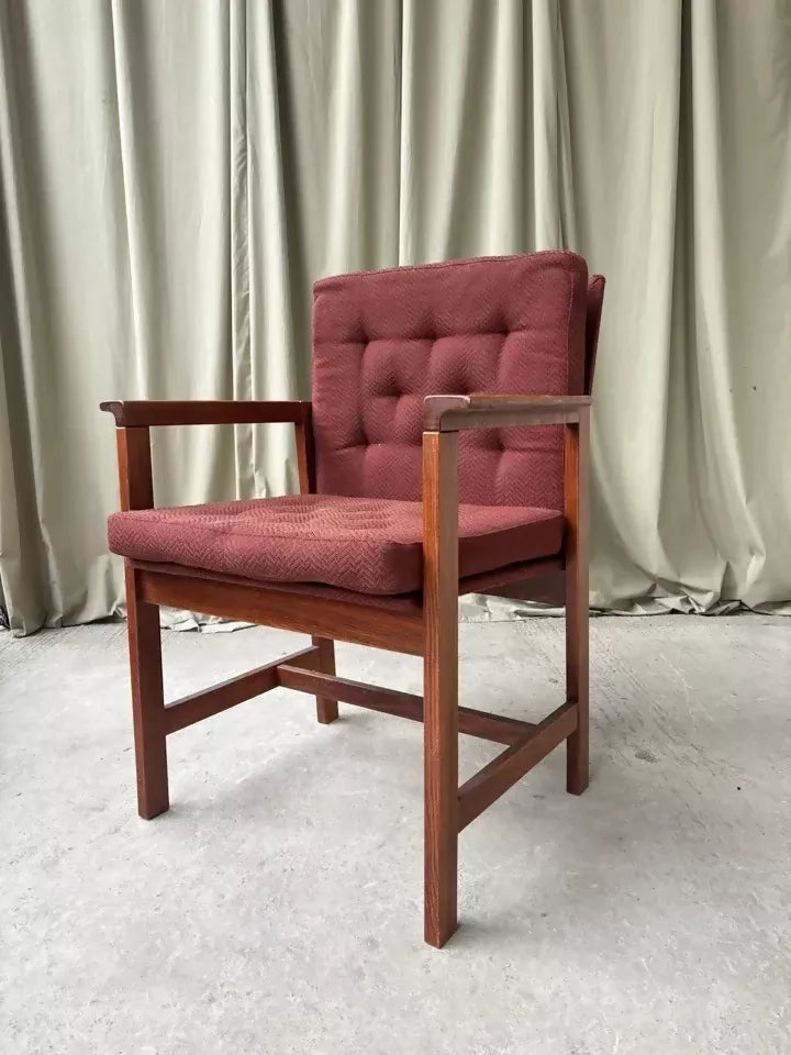 Vintage Late Mid Century Oak Chair Side Armchair Danish Scandi Retro R1087