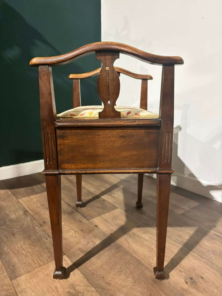 Edwardian mahogany piano stool9