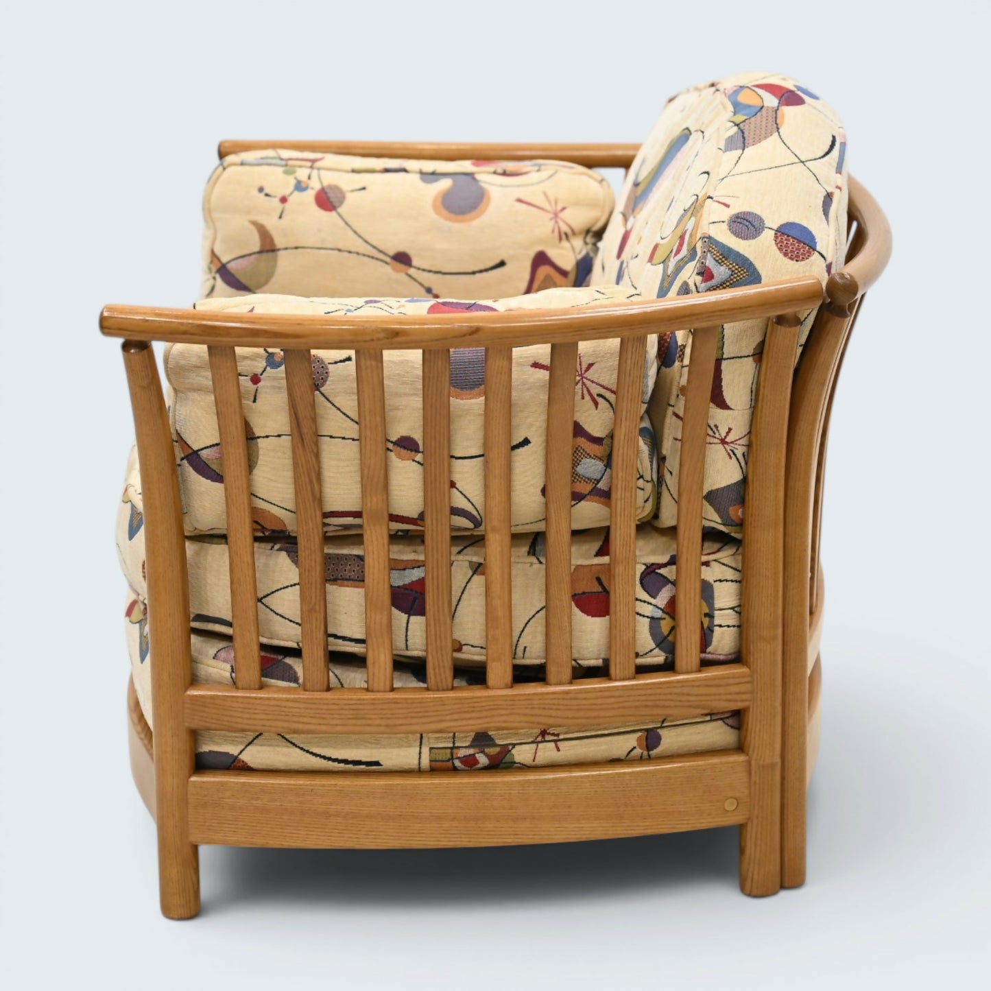 Ercol Renaissance Low Back Easy Chair Light Miro Style Upholsty FREE UK Delivery