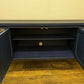 Vintage Midcentury Teak Sideboard: Navy & Gold Art Deco Cabinet
