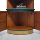 Mid century modern nathan corner unit,drinks cabinet in green and gold
