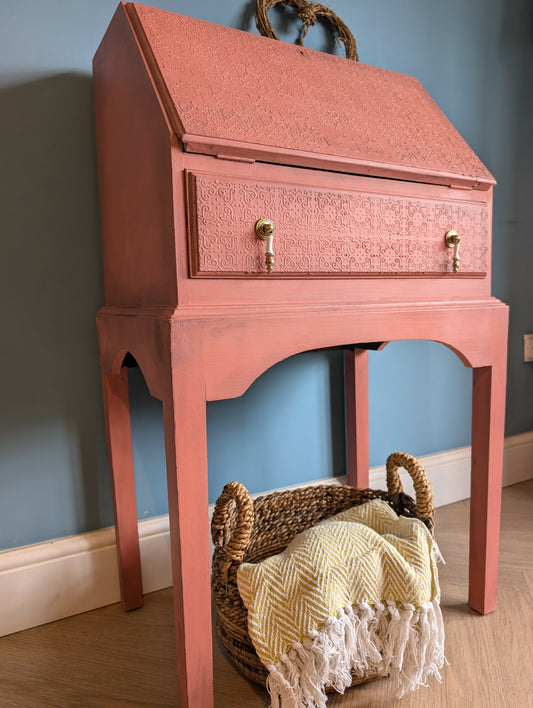 Vintage pink writing bureau