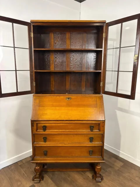 Vintage Oak Bureau Bookcase