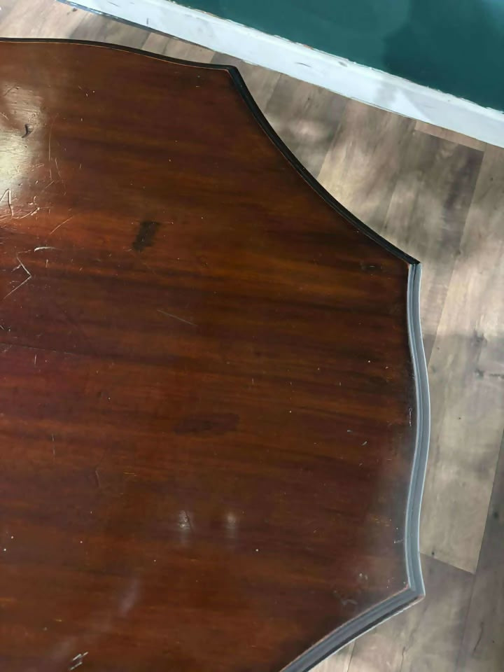 Edwardian Mahogany Shaped Window Tableas