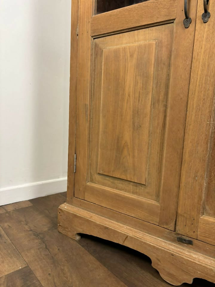 Vintage Indian Reclaimed Solid Wood Glazed Cupboard